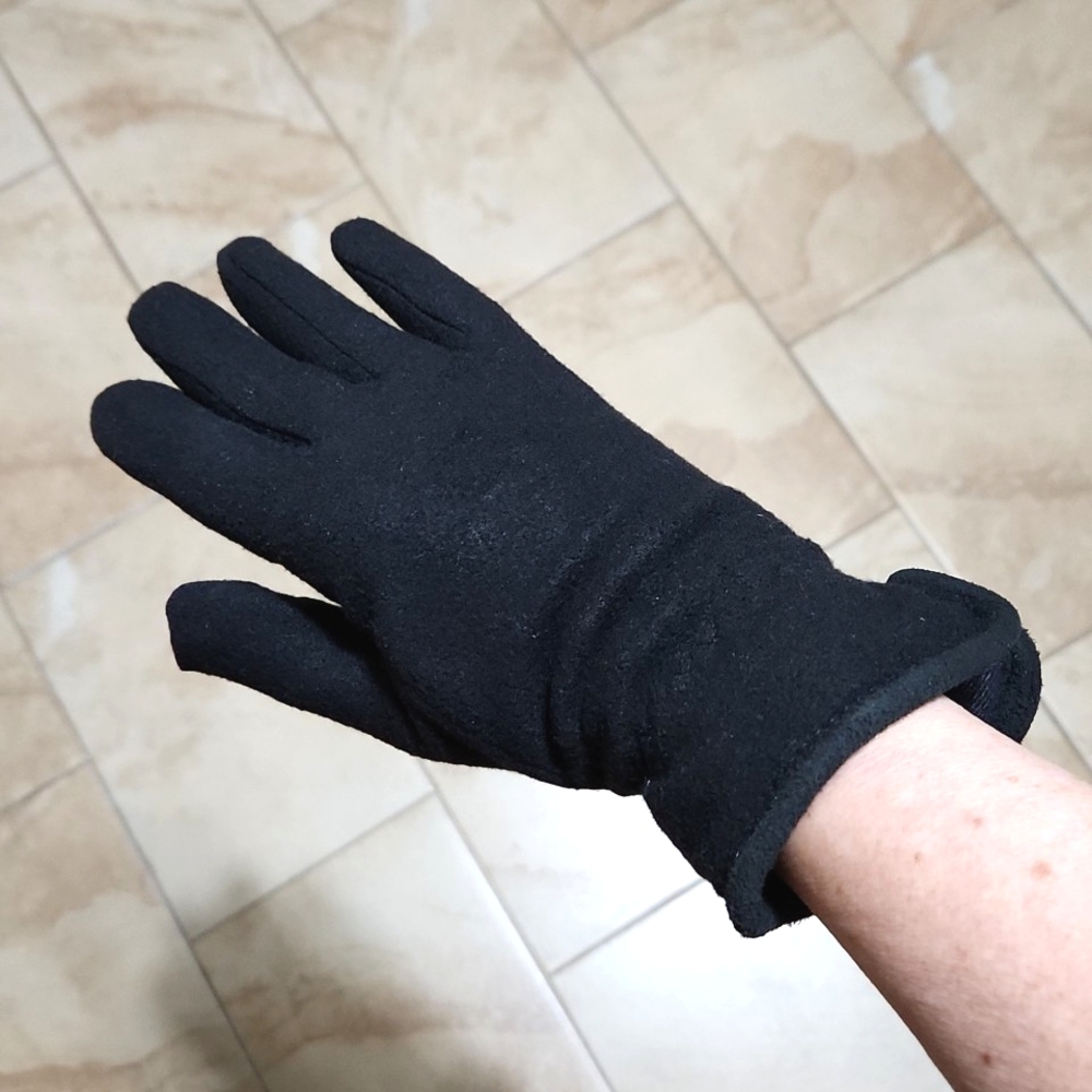 Grandoe Ladies Fleece & Polartec Gray & Black Gloves - Picture 7 of 10